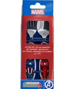 Set 2 posate per bambini in acciaio Avengers