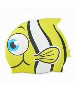 Cuffia colorata in silicone a forma di pesce per bambini