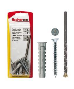 Fischer Tasselli e punta muro W 100 Tasselli SX 5 K con vite (16 Pz.)