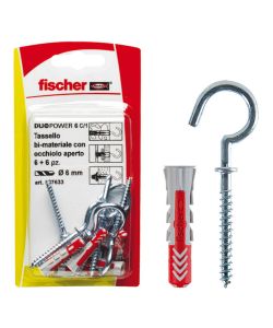 Tasselli DUOPOWER 6 C/1 K in blister con occhiolo aperto (6 Pz.)