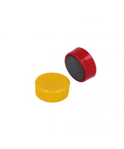 Magneti tondi Diam. 25 mm. con copertura in plastica colori assortiti 3 pz.