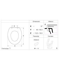 Sedile WC Bianco forma universale