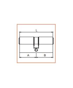 Doppio cilindro THEMA sagomato decentrato L 58 MM
