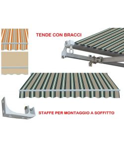 Tende Da Sole C/Bracci 295X250Cm Verde/Beige