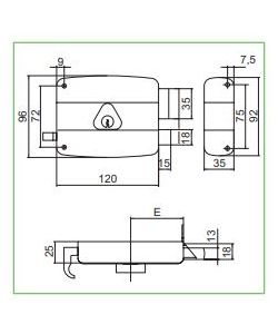 Serratura Cisa cilindro fisso 60 mm destra