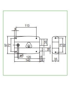 Serratura CISA da applicare a cilindro 60 mm destra