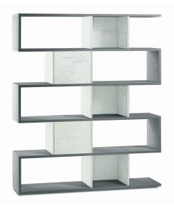 Libreria Modulare H178 L150 Kit Cemento Ossido Bianco 180X150X38 Cm