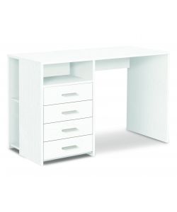 Scrivania 4 Cassetti L120 In Kit Bianco Fiammato Bianco Fiammato 76X120X55 Cm