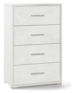 Mobile 4 cassetti in kit Doubl 110 x 71 x 41 cm Ossido Bianco