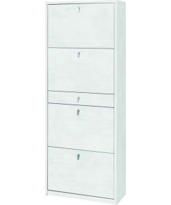 Scarpiera 4 ante 1 cassetto middle 164 x 63 x 29 cm Ossido Bianco