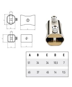 Lucchetto Ottone Blocca Catena Mm 51 Potent