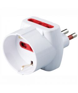 Adattatore Triplo Sicurezza 10A+T Sk Bianco   Rosi