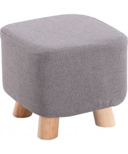 Pouf Sgabello in Tessuto Grigio