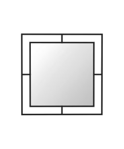 Specchio quadrato Corner con doppia cornice in metallo nero