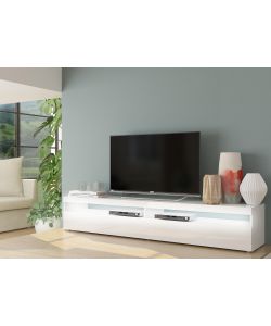 Porta Tv Burrata Da 200 Cm Bianco Lucido