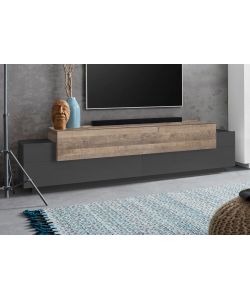 Porta Tv Corona Moderno 200 Antracite E Oak