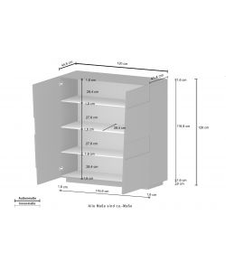 Credenza Pongo Highboard 120 Antracite Opaco