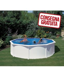 Piscina Tonda Acciaio Bianca  460 x 120 h cm