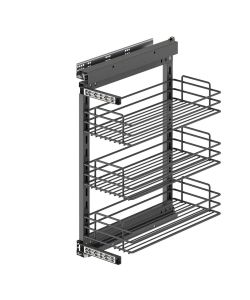 Emuca TitaneStar Carrello estraibile con chiusura soft, modulo 400 mm, Acciaio, Grigio antracite 1 UN