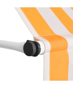 Tenda da Sole Retrattile Manuale 250cm Strisce Arancione Bianco