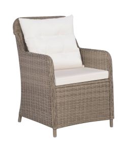 Sedie da Esterno con Cuscini 2 pz in Polyrattan Marrone