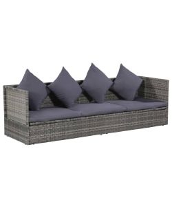 Lettino da Giardino Grigio 200x60 cm in Polyrattan