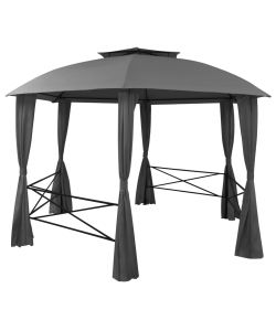 Gazebo Padiglione da Giardino con Tende Esagonale 360x265 cm