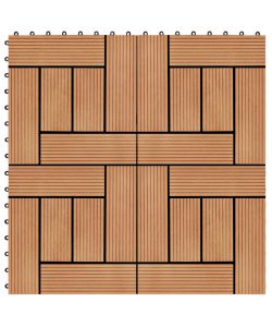 Piastrelle per Decking in WPC 11 pz 30x30cm 1mq Colore Teak 45027