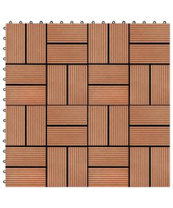 Piastrelle per Decking in WPC 11 pz 30x30cm 1mq Colore Teak 45032