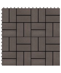 Piastrelle per Decking in WPC 11 pz 30x30cm 1mq Marrone Scuro 45033