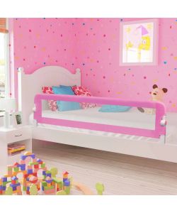 Sponde Letto di Sicurezza per Bambini Rosa 180x42cm Poliestere