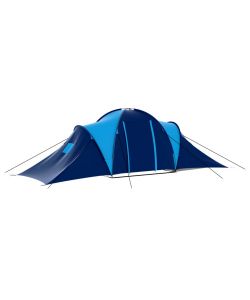 Tenda da campeggio in tessuto per 9 persone blu e blu scuro