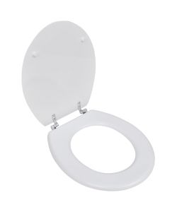 Sedile WC in MDF con Coperchio Design Semplice Bianco