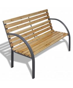 Panchina da Giardino 120 cm in Legno e Ferro