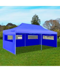 Tenda per Feste Pop-up Pieghevole Blu 3x6 m