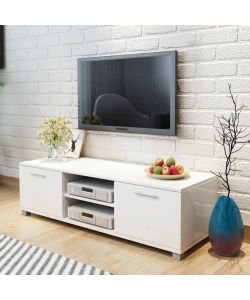 Mobile TV Bianco Laccato Lucido 120x40,3x34,7 cm