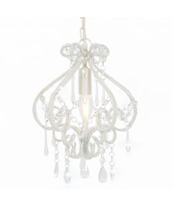 Lampadario con Perle Bianco Rotondo E14