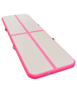 Tappetino Ginnastica Gonfiabile con Pompa 300x100x10cm PVC Rosa