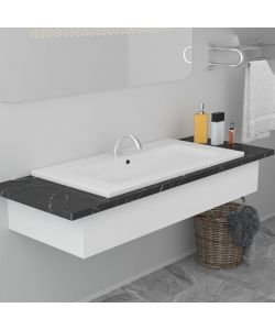 Lavabo da Incasso 81x39,5x18,5 cm in Ceramica Bianco