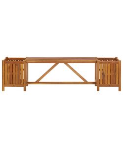 Panca da Giardino con 2 Fioriere 150x30x40cm in Massello Acacia