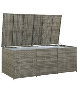 Baule da Giardino in Polyrattan 180x90x75 cm Grigio