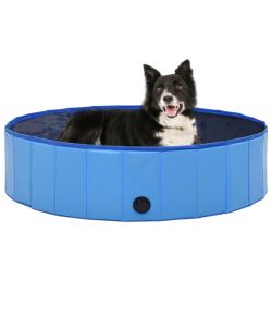 Piscina per Cani Pieghevole Blu 120x30 cm in PVC