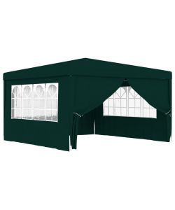 Gazebo Professionale con Pareti 4x4 m Verde 90 g/m