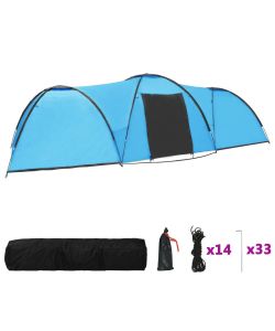 Tenda Igloo da Campeggio 650x240x190 cm per 8 Persone Blu