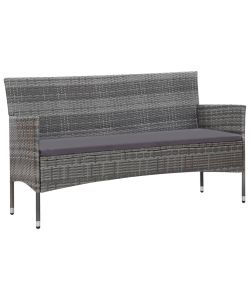 Set Divani da Giardino 4 pz con Cuscini in Polyrattan Grigio 45890