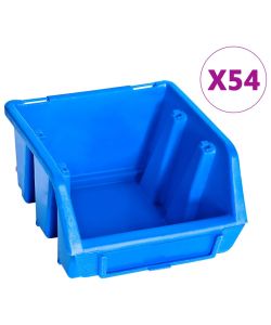  Kit Contenitori di Stoccaggio 96 pz con Pannelli a Parete Blu