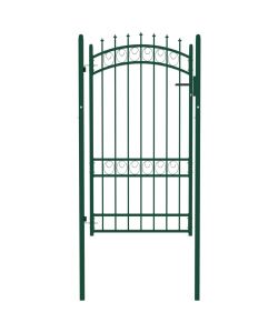 Cancello per Recinzione con Punte in Acciaio 100x175 cm Verde 146376