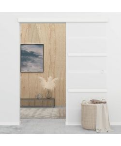 Porta Scorrevole in Vetro ESG e Alluminio 76x205 cm Argento