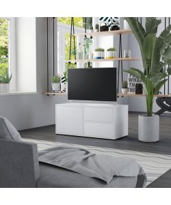 Mobile Porta TV Bianco 80x34x36 cm in Legno Multistrato