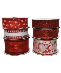 Ribbon misure assortite colore bianco-rosso